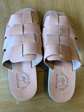 Jerusalem Sandals 
Size men’s 12 Sailor Men's Leather Braided Mule Slide
